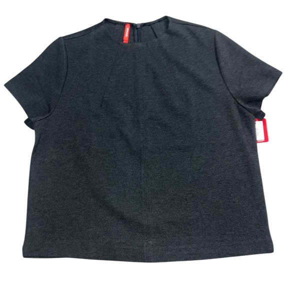 {NWT SPANX The Perfect Funnel Top Crewneck Ponte in Charcoal Heather Gray Large} - Picture 8 of 11